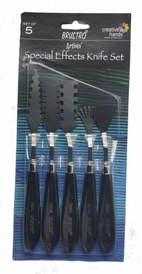 BRuSTRO Painting Palette Knife Set 5 Paint Wells Palettes(Set of 5, Black)
