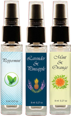 

Geeleemitti 0% Alcohol Natural Perfume Pineapple + Lavender, Orange & Mint, Peppermint Fragrance Pocket Perfume Combo Pack of 3, Water Based with 0% Alcohol Perfume - 24 ml(For Men & Women)
