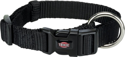 

Trixie Premium Collar, L-XL: 40-65cm/25mm, Jet Black Plain Dog Collar Charm(Black, Solid)