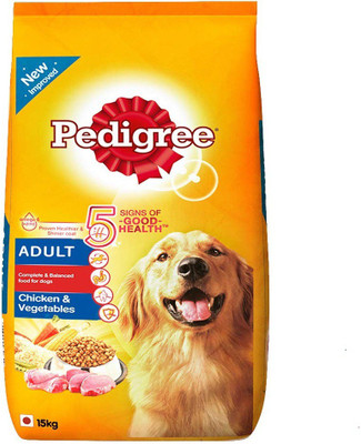 

Pedigree Adult Dry Dog Food, Chicken & Vegetables Chicken 15 kg Dry Dog Food