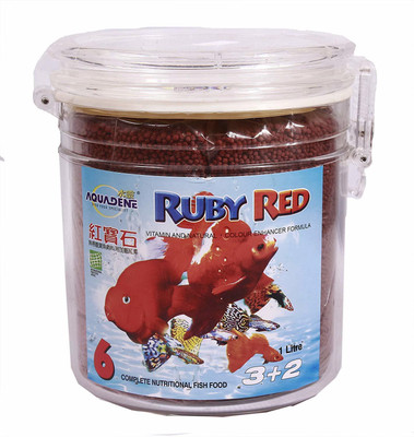 JAINSONS PET PRODUCTS Jainsons Pet Products Aquadene Ruby Red Complete Nutritional Fish Food (1 Liter) 1 L Dry Fish Food