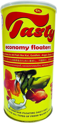 

JAINSONS PET PRODUCTS Tasty Economy Floaters Fish Food for Koi, Goldfish, Angel, Oscar, Parrot by Jainsons (1000ml) 1000 ml Wet Fish Food