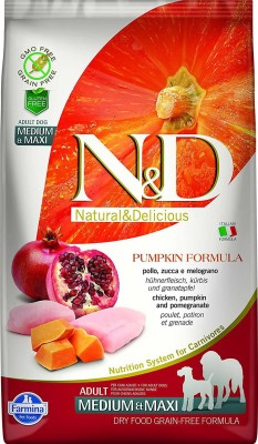 Farmina N&D Grain Free (Medium and Maxi) Adult Pumpkin, Pomegranate, Chicken 2.5 kg Dry Adult Dog Food