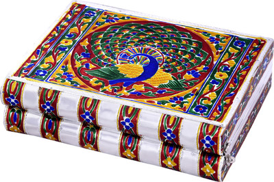 

Chesta Enterprises Colorful Mayur Meenakari Work Blue Jewellery Box Jellewary, Makeup Vanity Box(Multicolour)
