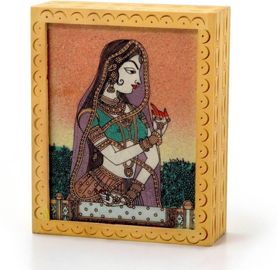 

Mewar Handicrafts japuri art semi precious Gemstone Painting Wooden Handicraft Gift 355 multipurpose box Vanity Box(Brown, Multicolor)