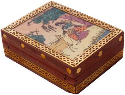 

Chesta Enterprises Meera Gemstone Painting Wooden Jewelry Box Jewellery Box Vanity Box(Multicolor)