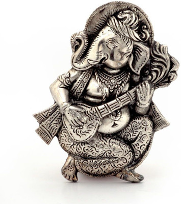 

Home India Lord Ganesha Decorative Showpiece - 17.78 cm(Aluminium, Silver)