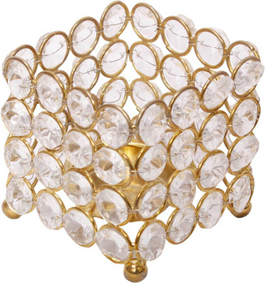 

Chesta Enterprises Crystal Tealight Holder(Gold, Pack of 1)
