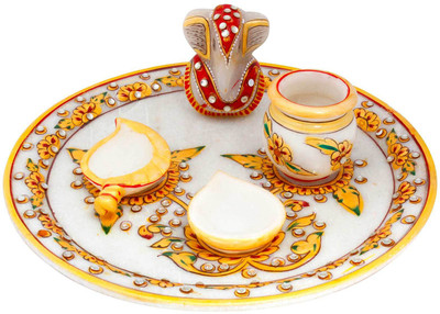 

Little Jaipur Gold Painted Lord Ganesha Idol Marble(1 Pieces, White)