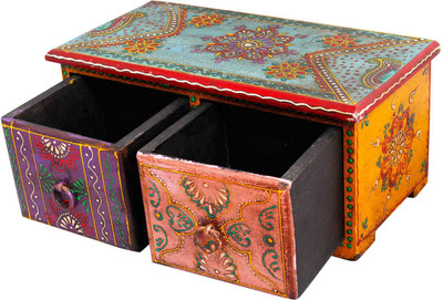 

Chesta Enterprises Wooden Double Drawer Set Jewelry Box Jewellery Vanity Box(Multicolor)