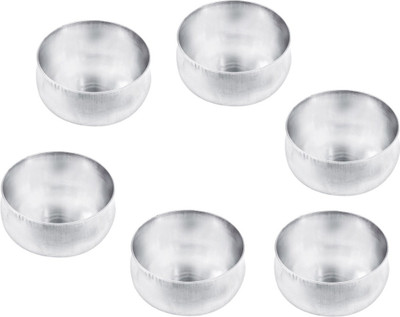 

Halowishes Steel Bowl Set(Silver, Pack of 6)