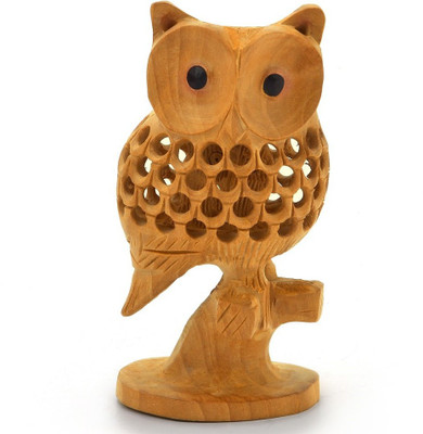 

Home India Good Luck Sign Owl Sitting Tree Branch -180 Decorative Showpiece - 10.16 cm(Wooden, Brown)