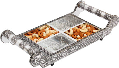 

Panchal Choice Aluminium Decorative Platter(Silver)