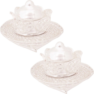 

Panchal Choice Aluminium Decorative Platter(Silver, Pack of 2)