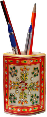 

Halowishes 1 Compartments Marble Pen stand(White)