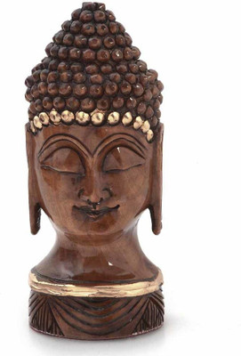 

Home India Antique Handcrafted Lord Buddha in Carved -192 Decorative Showpiece - 15.24 cm(Wooden, Brown)