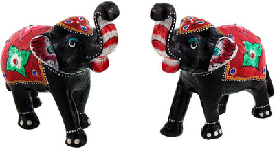

Chesta Enterprises Paper Mache Elephant Pair Showpiece Gifts Handicraft Decorative Showpiece - 14 cm(Paper Mache, Multicolor)