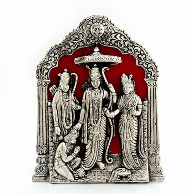 

Great Art Antique Lord Ram Darbar Idol in White Metal 360 Decorative Showpiece - 25.4 cm(Cast Iron, Silver)
