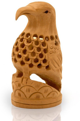 

Home India Carved Handcrafted Eagle Home Decor -150 Decorative Showpiece - 10.16 cm(Wooden, Brown)