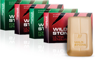 

Wild Stone Forest Spice & Ultra Sensual Soap Combo Pack of 4 (125gm each)(500 g, Pack of 4)