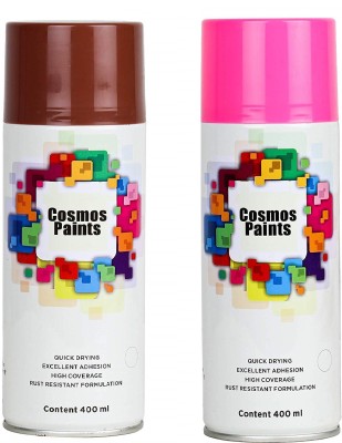 Cosmos Paints Light Brown & Peach Red Spray Paint 400 ml(Pack of 2)