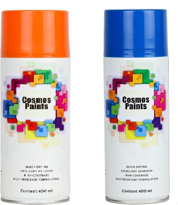 Cosmos Paints Hanuman Orange & Wuling Blue Spray Paint 400 ml(Pack of 2)