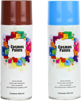 Cosmos Paints Light Brown & Blue Spray Paint 400 ml(Pack of 2)