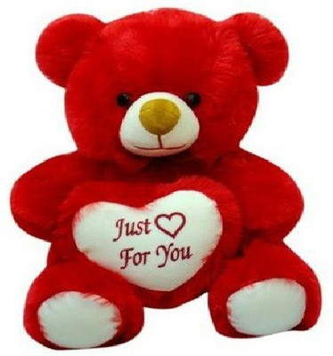 

Nihan Enterprises Soft & Cute Red Color With Hreat Just For You Teddy Bear - 45 CM - 45 cm(Red)