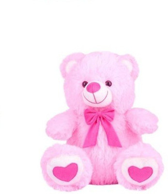 

Nihan Enterprises Soft & Cute Pink Color Teddy Bear with Red Bow - 45 CM - 45 cm(Pink)