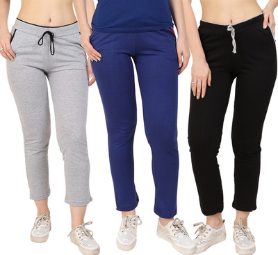 F n Me Colorblock Women Blue, Black, Grey Track Pants