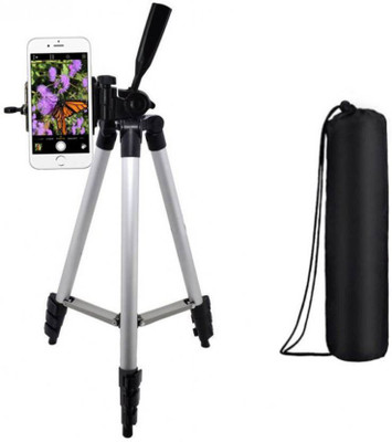 

WDS Tripod-3110 Adjustable Aluminum Lightweight Camera Stand With Three-Dimensional Head & Quick Release Plate For Video Cameras and Mobile Holder Tripod (Silver & Black, Supports Up to 1500) Tripod(Black, Silver, Supports Up to 1500 g)