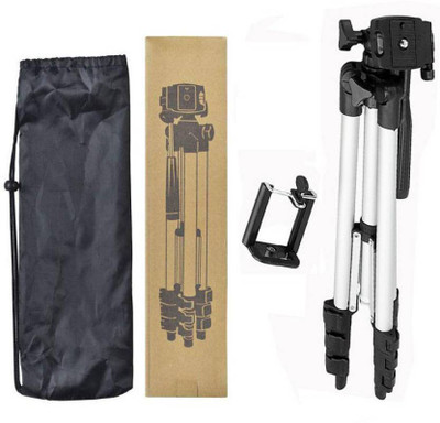 

WDS Best Buy New 2019 Super Quality DSLR Stand 3110 Tripod For Camera, Mobile, DSLR, SLR, Mobile Holder, Camera Holder, Mobile Stand With Quick Release Plate Mobile Holder Tripod (Silver & Black, Supports Up to 1500 g) Tripod(Black, Silver, Supports Up to