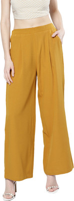 HARPA Flared Women Yellow Trousers