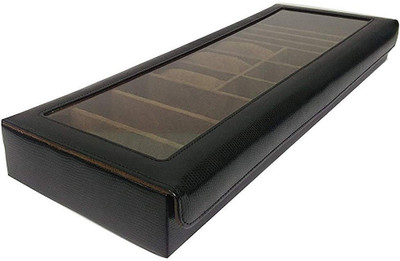 

zaradise Black Colored Long Travel Accessory Case with multiple Compartment for Travel Jewellery, watch Vanity Box(Black)
