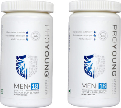 

Proyoung MEN+18 Pure Ashwagandha Root Extract with 5% Withnoloids-set of 2(120 No)