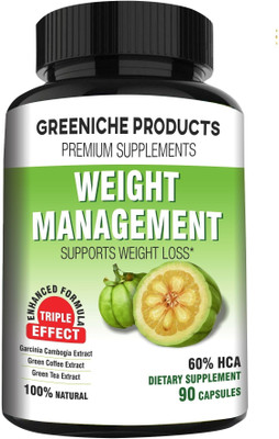 

Greeniche Garcinia Cambogia, Green Coffee and Tea Extract for Weight Loss - 90 Veg capsules(90 No)