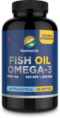 

NutrineLife Omega 3 Fish Oil 1000 Mg Double Strength with High EPA and DHA 100 Softgels(100 No)