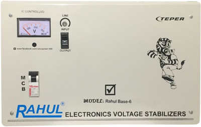 

Rahul Base-6 a6 KVA/24 Amp 140-280 Volt 3 Step Mainline Use Up to 6 KVA Load Automatic Voltage Stabilizer(Gray)