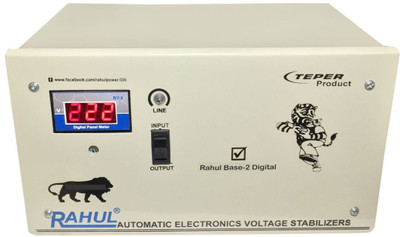 

Rahul Base-2 c2 Digital 2.5 KVA/10 Amp 140-280 Volt 3 Step Submersible Water Pump/ 2 Computers Set/Deep Fridge 100 Ltr to 360 Ltr Auto Matic Copper Digital Voltage Stabilizer Digital Automatic Stabilizer(Gray)