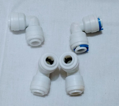 

Eureka Forbes SUNITA SALE'S CORPORATION 4 Pcs RO Reducer Elbow Connector(3/8- 1/4 Tube Push Fit) for RO Water Filters- Solid Filter Cartridge 2 L RO Water Purifier(White)