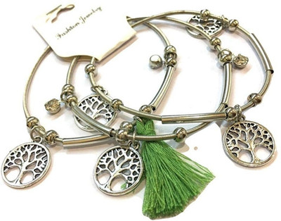 Digital Dress Room Metal Silver Charm Bracelet