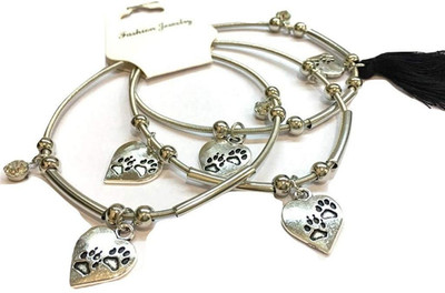 Digital Dress Room Metal Silver Charm Bracelet