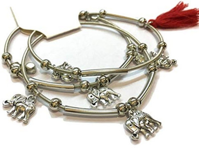 Digital Dress Room Metal Silver Charm Bracelet