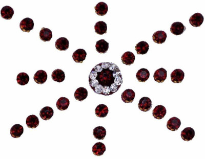 

beauty gold precious stone multi bindi for beautiful lady & girl forehead, nails, tattooing Maroon Bindis(mugli marathi, bengali bindi, Bollywood style)