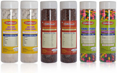 

Indian Platter 1.3 kg (Combo of 6) Tinni Minni,, Anardana, Badshahi Supari Mouth Freshener(Pack of 6)