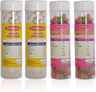 

Indian Platter Jaipuri Anardana and Jaipuri Jelly, 850 g (Combo of 4) Anardana, Jelly Mouth Freshener(Pack of 6)