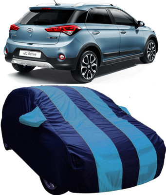 AUCTIMO Car Cover For Hyundai i20 Active (With Mirror Pockets)(Blue)