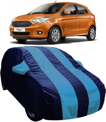 AUCTIMO Car Cover For Ford Figo (With Mirror Pockets)(Blue)