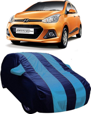 AUCTIMO Car Cover For Hyundai Grand i10 (With Mirror Pockets)(Blue)