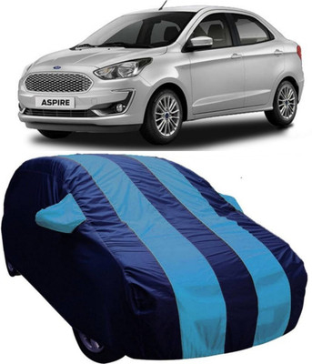 AUCTIMO Car Cover For Ford Aspire (With Mirror Pockets)(Blue)